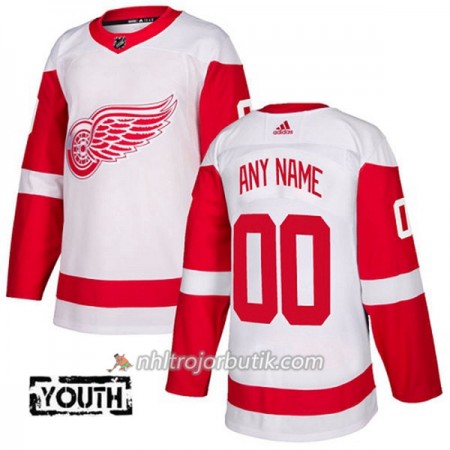 Barn Ishockey Detroit Red Wings Tröja med eget tryck Adidas 2017-2018 Vit Authentic